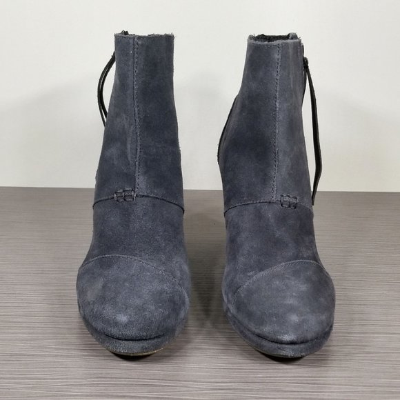 TOMS Desert Suede Wedge Bootie, Dark Gray Size 9.5 - Picture 2 of 10